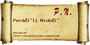 Perdéli Niobé névjegykártya
